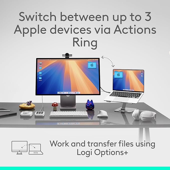 Logitech MX Master 4 for Mac Ergonomic Bluetooth Mouse with Advanced Performance Haptic Feedback Ultra-Fast Scrolling USB-C Charging MacOS iPadOS Windows - Space Black