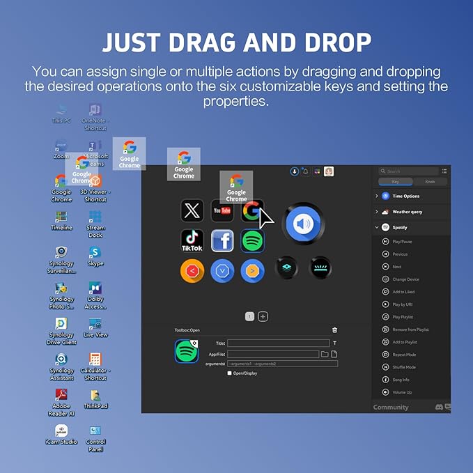 ActionRing Streaming Macro Keypad Stream Controller Deck Gaming Shortcut Keyboard with Customizable 6 LCD Shortcut Keys 3 Buttons and 3 Knobs Trigger Actions in OBS/Twitch/YouTube Windows 10/Mac