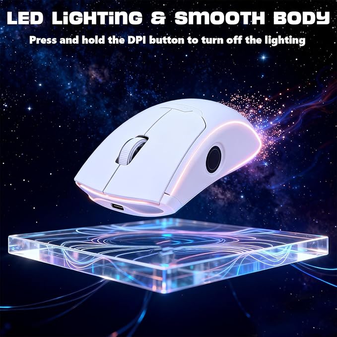 Gugxiom 2-in-1 Fingerprint Sensor &amp Wireless Mouse Fingerprint Sensor for 7 8 10 11 Hello – Supports up to 20 IDs 2.4 GHz with USB Unifying Receiver Bluetooth 5.0 Mouse (White)