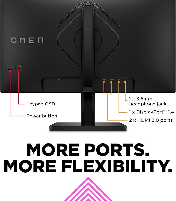 HP OMEN 23.8 FHD 165Hz Gaming Monitor FHD Display (1920 x 1080) IPS panel 99% sRGB 90% DCI-P3 16:9 AMD FreeSync Premium Technology 24 (2023)Black