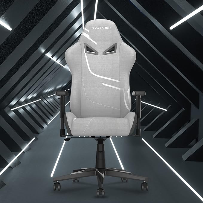 KARNOX Gaming Chair Ergonomic Computer Chair Lumbar Support Office Chair Adjustable Reclining Desk PC Chair with Armrest and Headrest for Adults Comfortable Racing ChairSilver Grey