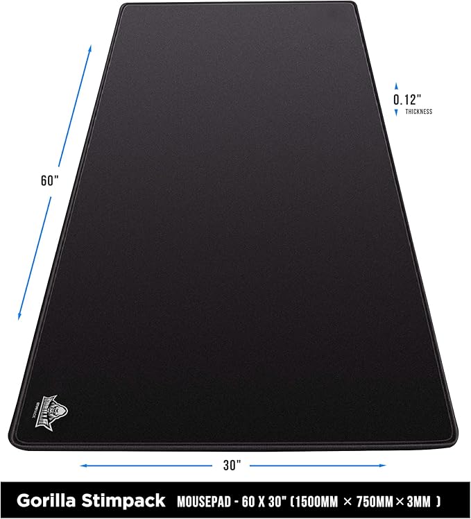 4XL Huge Mouse Pads Oversized Giant Mouse Pad (60''x30''x0.12'') - XXXXL Extended Mousepad Full Desk Mat Suitable for Gamers - Black