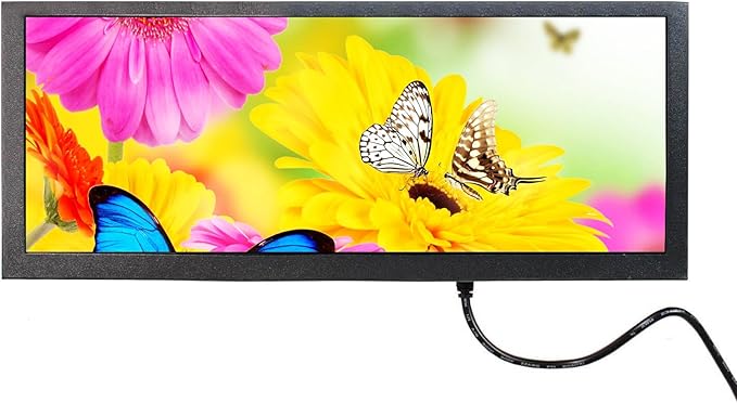 VSDISPLAY 10.3 Inch 1920x720 Portable LCD Monitor 850 Nits 10.3'' Small Stretched Bar Display with Video Inputfor DIY Game Monitoring Second Screen Panel