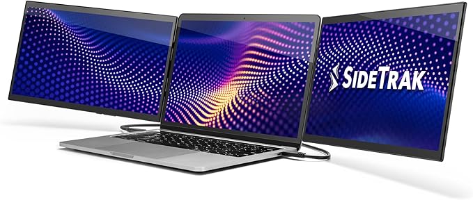 SideTrak Swivel Pro Triple 13.3 Ultra Slim Attachable Portable Monitor FHD IPS 1080p Laptop Screens with Kickstand + Unique Patented Swivel Hinge For Mac PC and Chromebook USB-C® Port Connection