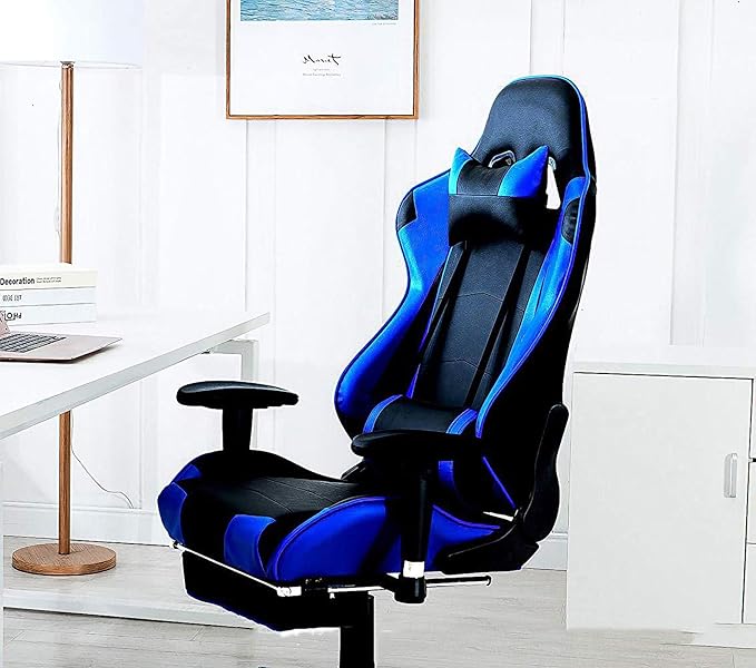 Home Ergonomic Office Chair Ergonomic Computer Chair with Adjustable Height Gaming Chair High Back Adjustable Swivel Video Game Chair with Footrest and Headrest