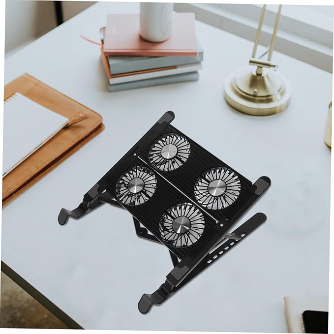1Set Multi Functional Laptop Cooling Stand with USB Fan Control Portable Slip Riser for Comfortable Use Lightweight Design for Easy Storage and Transport for Home