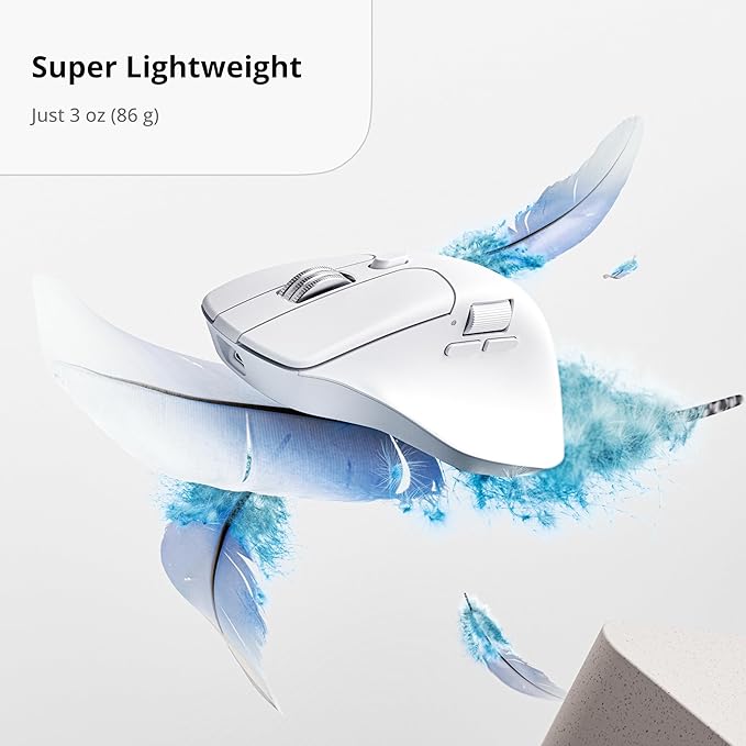 Keychron M6 8000 Hz Wireless Bluetooth 2.4 GHz/Wired Connection Mouse Lightweight Body Programmable PixArt 3950 Sensor for Windows Mac Linux - White
