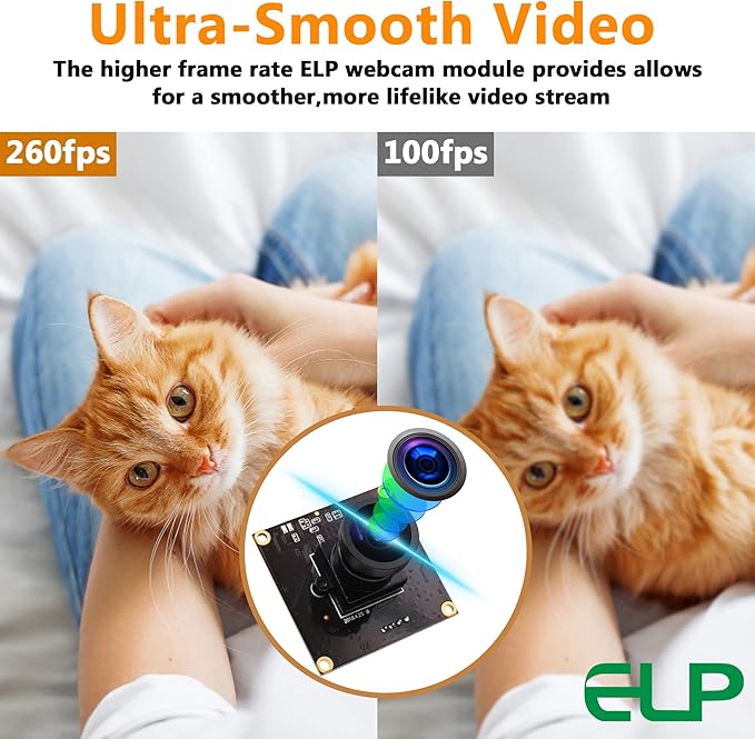 ELP USB Camera with 2.9mm Wide Angle Lens - 1080P Webcam 260FPS@360P 120FPS@720P 60FPS@1080P - Windows Mac Linux Android
