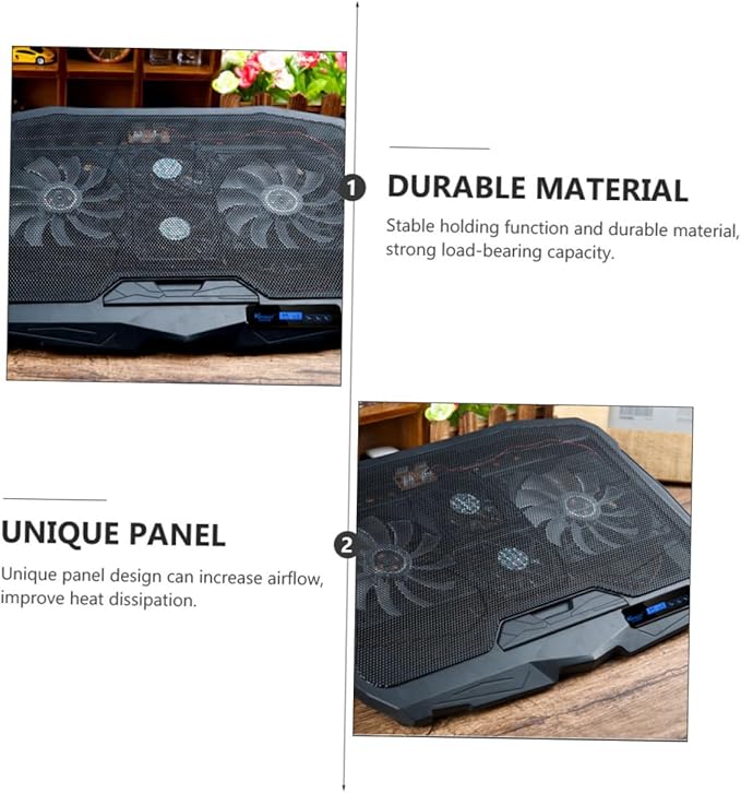 Artibetter Silent Fan Laptop Radiator Cooling Pad with Stand Stable Skid Feet Compatible with Notebooks for Office Gaming and Home Use