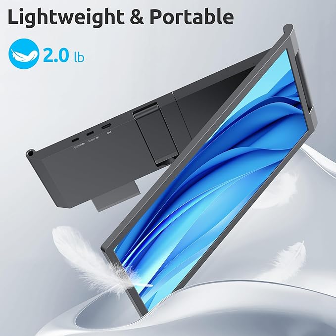Laptop Screen Extender 14 1080P Portable Monitor Type-C HDMI Plug and Play for 13.3 - 16.1 Laptops 270° Rotation Attachment Display for Windows/MacOS/Chrome Laptop Phone
