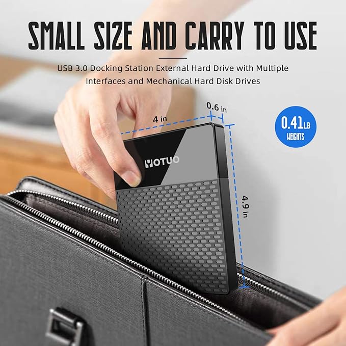 2TB Docking Station External Hard Drive Storage USB-C Hub + HDD 7-in-1 USB 3.0 SD/TF Card HDD for Windows Mac Android TV iPhone 15/16/17 Laptop Desktop PC
