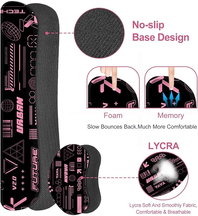 Large Mouse pad for Desk Computer Desk Mat XXL Keyboard Mousepad with Wrist Rest Easy Typing &ampPain Relief Ergonomic Memory Foam Wrist SupportPink Future 2033