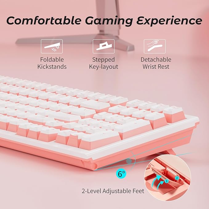 Hexgears X4 Wired Mechanical Keyboard with Number Pad USB-C Hot Swappable Custom Keyboard Pre-lubed Clicky Switches White LED Backlit Computer Gaming Keyboards for PC/Tablet