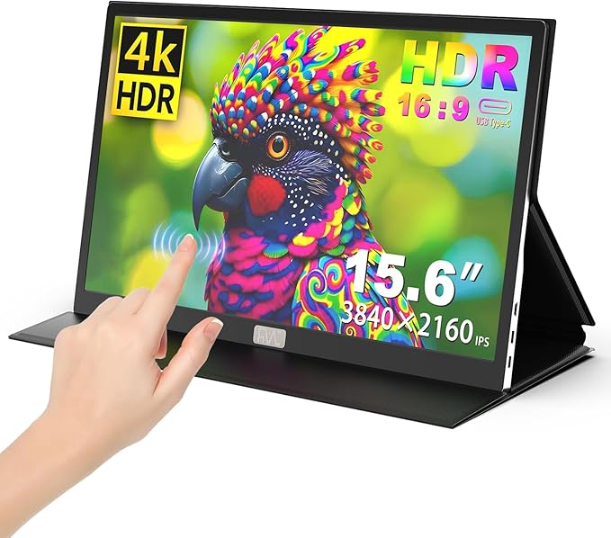 15.6 Inch 4K Touchscreen Portable Monitor UHD IPS Touch External Second Screen USB C HDMI for Laptop Mac Phone Xbox PS5 Switch (15.6 4K)