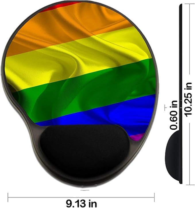 MSD Mousepad Wrist Rest Protected Mouse Pads Mat with Wrist Support IMAGE ID: 27261166 Rainbow Gay Pride Flag