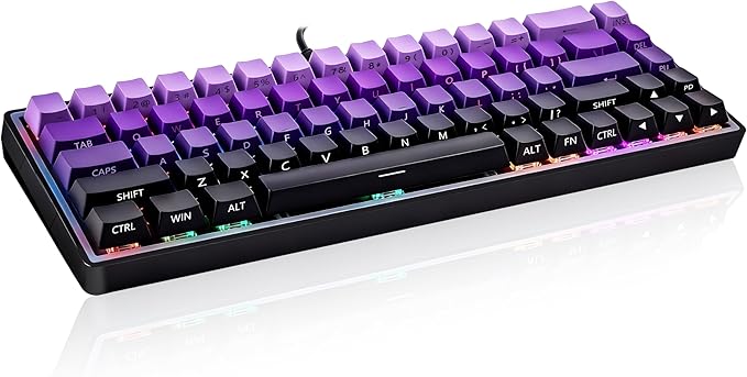 Mechanical Gaming Keyboard 65% Wired Magnetic Switch Hot Swappable RGB Backlit 68-Key Compact Mini Keyboard with Blue Switch Detachable USB-C Cable for PC Mac Gamer