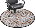 Brown Office Chair Mat Soft Non Slip Round Floor Mat for Hardwood Floor and Protector for Rolling Chair Retro Comicbook Style Flying Spinning Balls Diameter 55 in