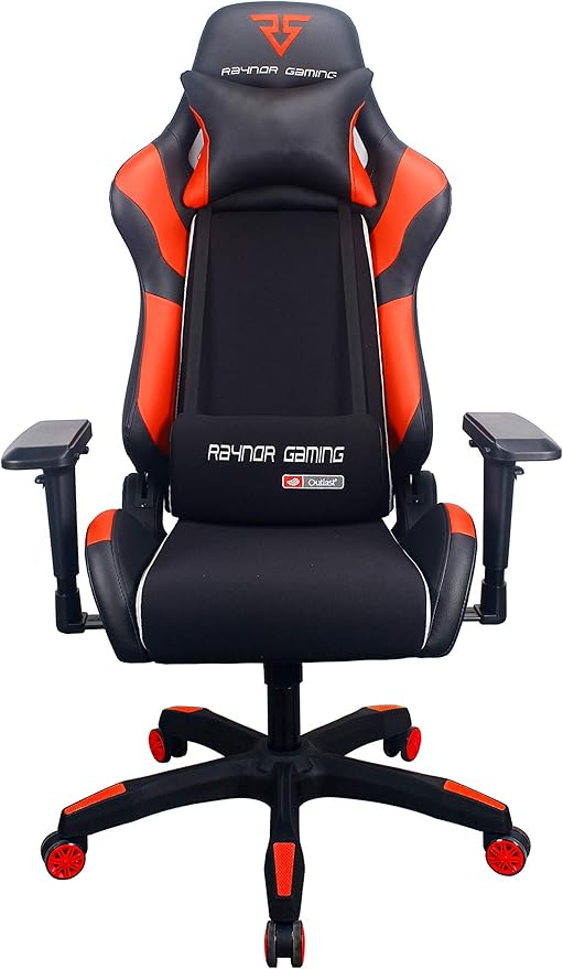 Energy Pro Series Gaming Chair Ergonomic Outlast Cooling Technology High Back Racing Style Computer Chair Adjustable Armrests Mesh and PU Leather with Lumbar and Headrest Pillow Red