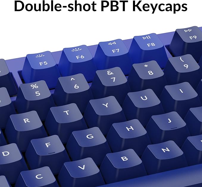 Keychron Q1 RGB Wired Custom Mechanical Keyboard Knob Version 75% Layout QMK/VIA Programmable with Hot-swappable Gateron G Pro Brown Switch Double Gasket Compatible with Mac Windows Linux (Blue)
