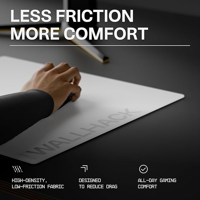 Wallhack Gaming Pro Sleeve | Low-Friction High Comfort Performance | Improve comfort on cloth and glass mouse pads | Full sleeve Design Exposed hand S/M Black