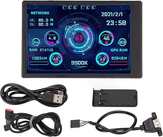 GOWENIC 3.5in Computer Temp Monitor PC Sensor Panel Display PC CPU GPU HDD Data Monitor Computer Temperature Display for System (GOWENICprnzt940dh7119)