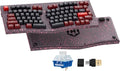 Hexgears F2 - Aluminum Custom Mechanical Keyboard Split Alice 83 Key Layout Ergonomic Keyboard Hot Swappable Slient Linear Switch BT5.0/2.4GHz/USB-C RGB Backlit for Win/Mac (Burgundy)