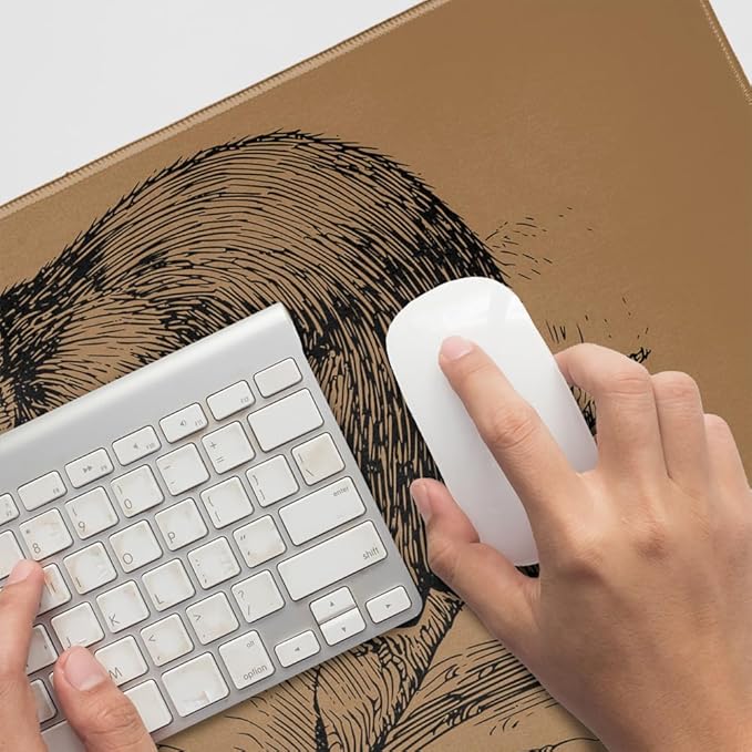 Beaver Vintage Dam Damn Large Gaming Mouse Pad Desk Mat with Stitched Edges Non-Slip Base for Gamer Home and Office