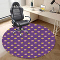 Purple PU Leather Floor Protector Office Chair Mat Round mat Classic Floral Spring Nature Theme Gaming Chair Mat Protects Hardwood Floors Chairs Move Smoothly Victorian Diameter 55 in