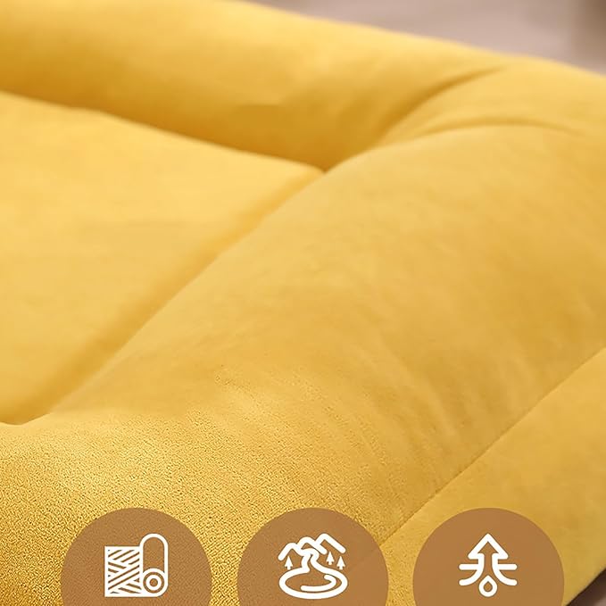 NaKeah Foldable Lazy Sofa Chair 5-Position Adjustable Floor Chair Padded Gaming Recliner for Reading Living Room Bedroom IndoorC