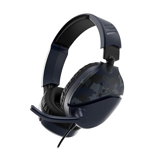 Turtle Beach Recon 70 Multiplatform Gaming Headset for Xbox Series X|S Xbox One PS5 PS4 PC &amp Mobile w/ 3.5mm Wired Connection - Flip-to-Mute Mic 40mm Speakers Lightweight Design Blue Camo