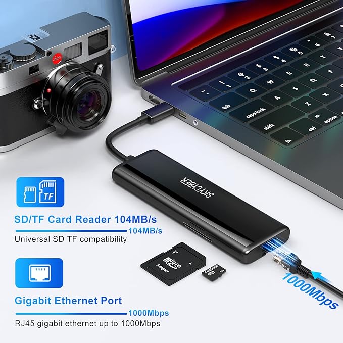USB C Laptop Docking Station for Dual 4K Monitors or Single 8K Output 8 in 1 USB C Hub with HDMI PD Ethernet SD/TF 2 USB Port 100W PD USB Dock Multiport Adapter for MacBook/Dell/HP/Lenovo Laptop