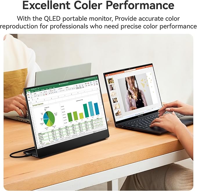 EHOMEWEI Q1g Pro 260Hz QLED 2.5K Portable Gaming Monitor 15.6 400Nit Brightness 16:9 Display 2560 * 1440 100% DCI-P3 for Working/Gaming/Travel Phone/Switch/Windows MacOS