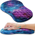 Hokafenle Ergonomic Mouse Pad Wrist Support Wrist Rest Mousepad for Carpal Tunnel Pain Relief with Integrated Memory Foam Slope Massage Bulge (11.8x7.9 inchGalaxy Nebula Space