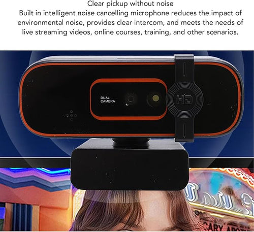 1080P Webcam with Microphone Noise Canceling Web Camera 30fps Recognition USB Computer Camera for Live Streaming Video Call Conference Online