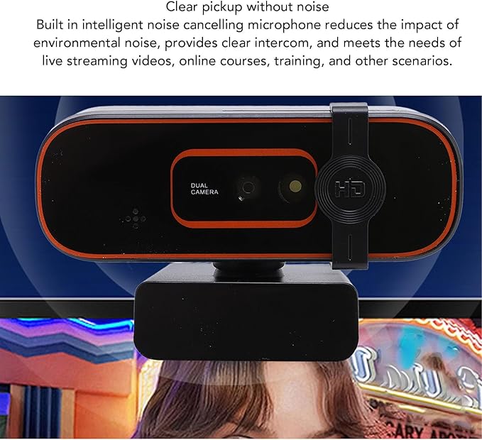 Dpofirs 1080P 30fps Webcam USB Computer Camera with Noise Canceling Microphone for Laptop Desktop PC Private Cover