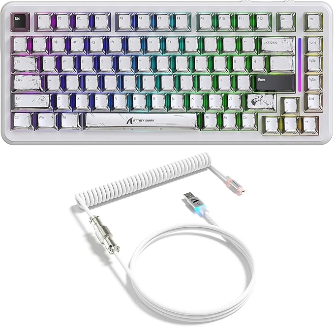 ATTACK SHARK X82 PRO HE Magnetic Gaming Keyboard8KHz Polling RateAdjustable Actuation Rapid TriggerTri-Mode Wireless PC Keyboard with 5000mAh BatteryCloud/Software Drive for Win/MacComic