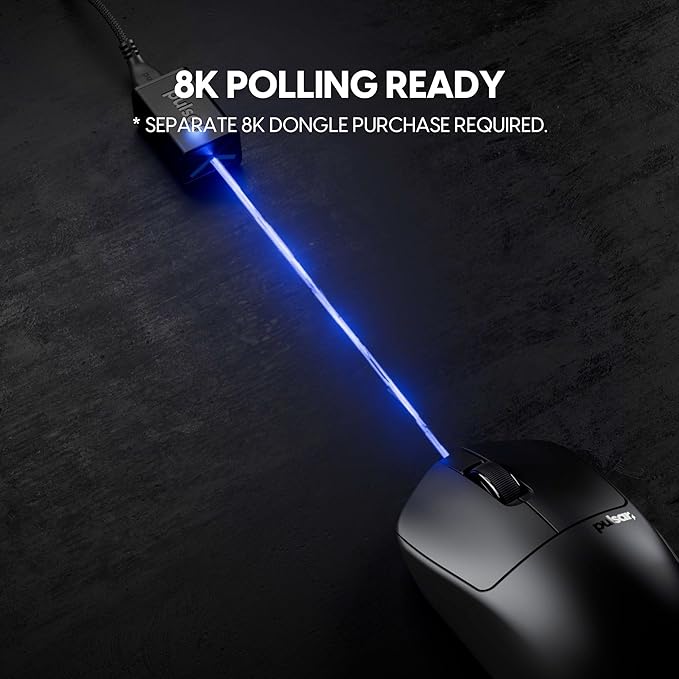 Pulsar Gaming Gears X3 Wireless Gaming Mouse Ultra Lightweight (1.94 oz/55g) Hybrid Ergonomic Optical Switch 32000 DPI 750 IPS XS-1 Sensor 8k Compatible (Left-Handed Medium Black)