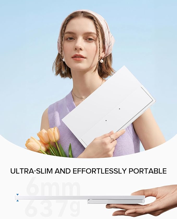UPERFECT Portable Monitor 15.6 125% sRGB 1080P Laptop Monitor Ultra-Slim White Display USB-C &amp MINI HDMI 350 Nits VESA &amp Case Travel Small Second Screen for Computer Mini PC Game Cons