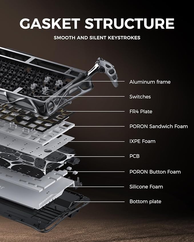 GravaStar Mercury K1 Pro Wireless Mechanical Gaming Keyboard 75% Layout RGB Custom Keyboard Aluminum Alloy Matte Black Frame with Phoenix-Inspired Keycaps Hot-Swappable Linear Switches – CyberFlare