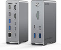 MacBook Pro Docking Station 14-in-2 Dual USB C Docking Station Dual Monitor for MacBook Pro (Not M1) with Dual 4K HDMI 60Hz 10Gbps USB A/C3 USB 3.02USB 2.0 RJ45 Audio SD/TF Slots 100W PD