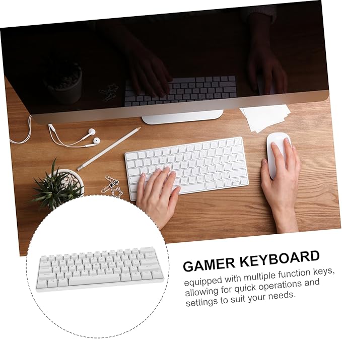 HOMSFOU RGB Backlit Mechanical Gaming Keyboard Keys Compact Wired Keyboard for Pc Laptop Ergonomic Design Portable Compatible with Various Laptops for Gamers