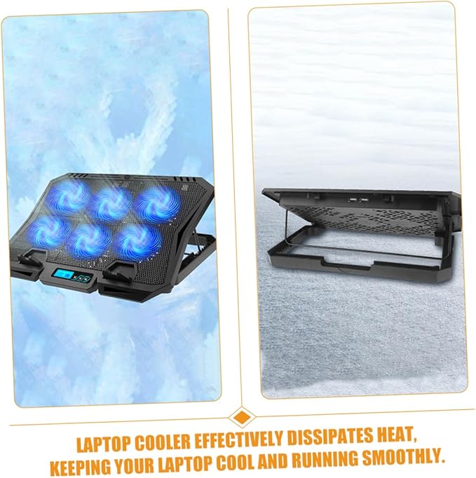 NUOBESTY Laptop Cooling Stand Height Compatible Riser Ergonomic Design for Portable Cooling Pad Fan for Travel and Home Use