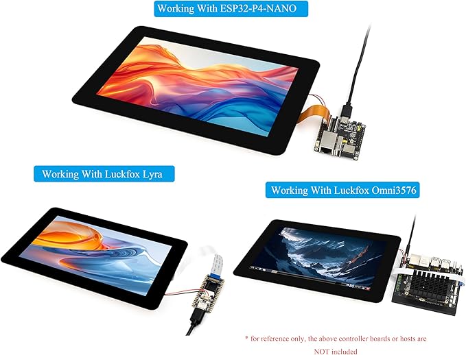 7inch DSI Capacitive Touch Screen Compatible with Raspberry Pi 5/4B/3B+/3B/RK3506-Lyra/RK3576/ESP32-P4 720×1280 IPS Display 10-Point Touch Anti-Fingerprint Process
