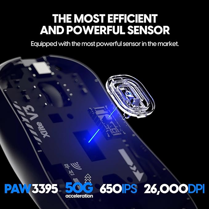 Pulsar Gaming Gears - Xlite v3 mini Wireless Gaming Mouse Ultra Lightweight 1.83 oz (52 g) Ergonomic Optical Switches PAW3395 Optical Sensor (Mini Wireless Black) (Renewed)