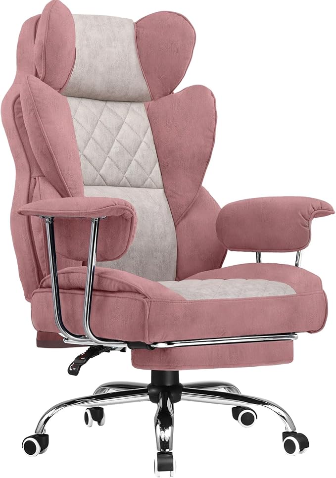 COMHOMA Big and Tall Gaming Chair with Pocket Spring Lumbar Support Ergonomic Office Chair with Footrest Executive Desk Chair with Outward Fixed Soft Armrests Computer Chair with High Back GYPK