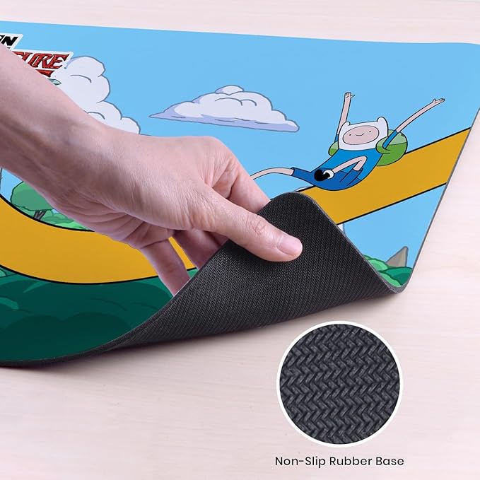 Head Case Designs Officially Licensed Adventure Time Jake and Finn Slide Graphics 37.4 x 15.75 x 0.16 inches (900 x 400 mm) - XL Gaming Office Desk PC Keyboard Mouse Mat Pad