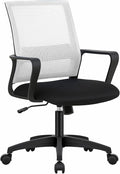 PayLessHere Gaming Chair Ergonomic Computer Chair Office Chair Video Game Chairs with Lumbar Support Desk Chair Armrest Mid Black Cushion Swivel Rolling Chair with Wheels for Home Office (White)