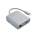 Cable Matters USB C Hub DisplayPort 4K@60Hz (USBC DisplayPort Hub) 100Mbps Ethernet 2X USB 60W Host Charging in Gray - Thunderbolt 4 / Thunderbolt 3 Port Compatible for MacBook Pro