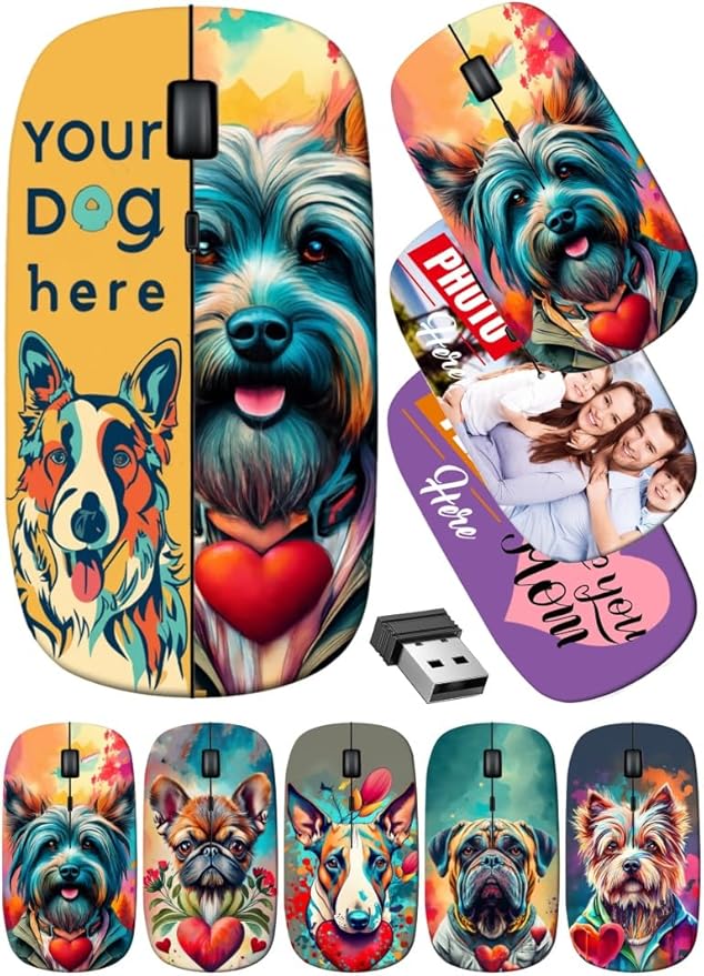 maizi Custom Wireless Mouse White for PC Computer Chromebook Notebook Wireless Mice White Image ID: 10459946 Mongolian Landscapes 2.4G USB Receiver Portable Printed in USA