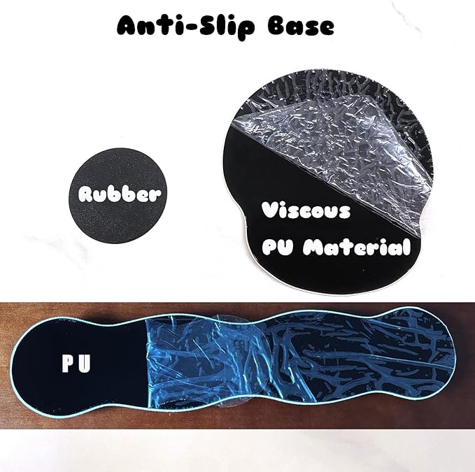3-in-1 Cute Mouse Pad and Keyboard Wrist Rest Support [ 20% Larger] Anime Kawaii Gel Wrist Rest with Non-Slip PU Base Ergonomic Mouse Pad with CoasterPain ReliefGame Work Study Home Office-Cat